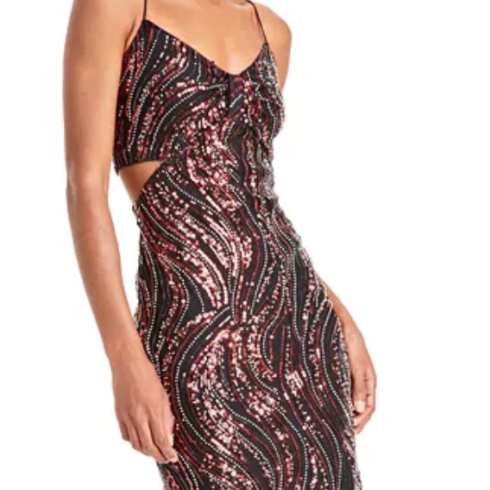 NWT Women's Taryn Sequined Side-Cutout Cocktail Dress